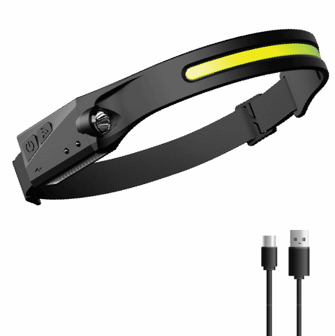 COB LED Head light with Built-in Battery - USB Rechargeable