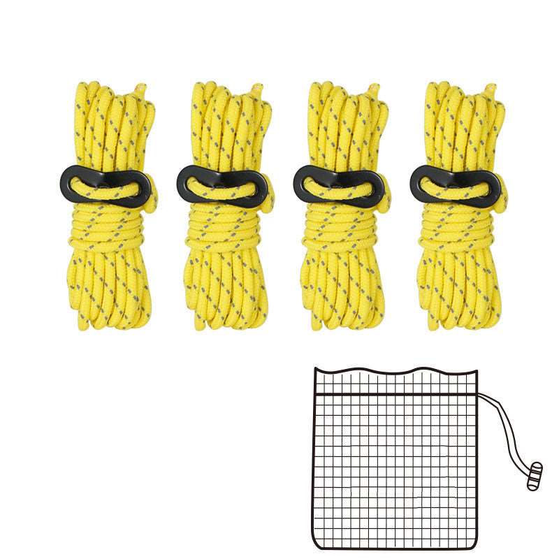 Reflective Rope for Tent with Fixed Buckle - 4mm - 4 pcs/set