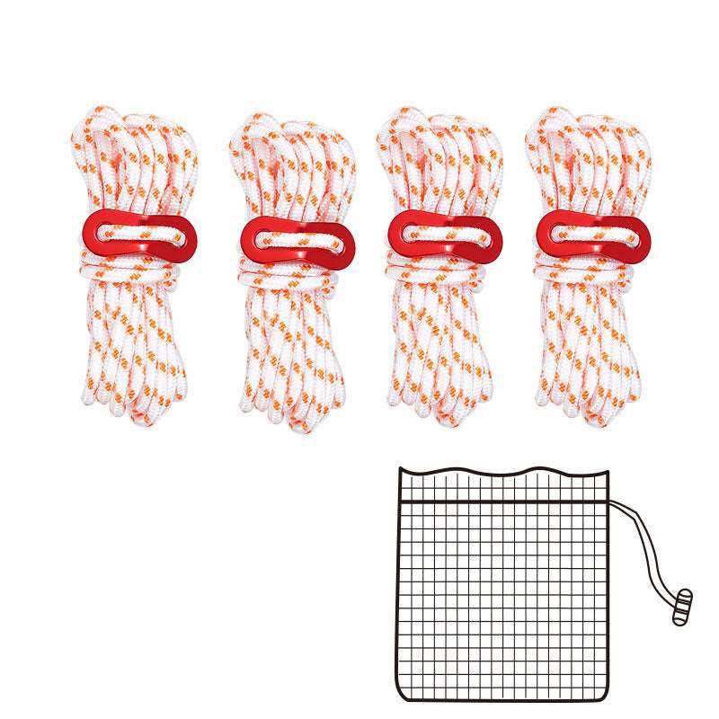 Reflective Rope for Tent with Fixed Buckle - 4mm - 4 pcs/set